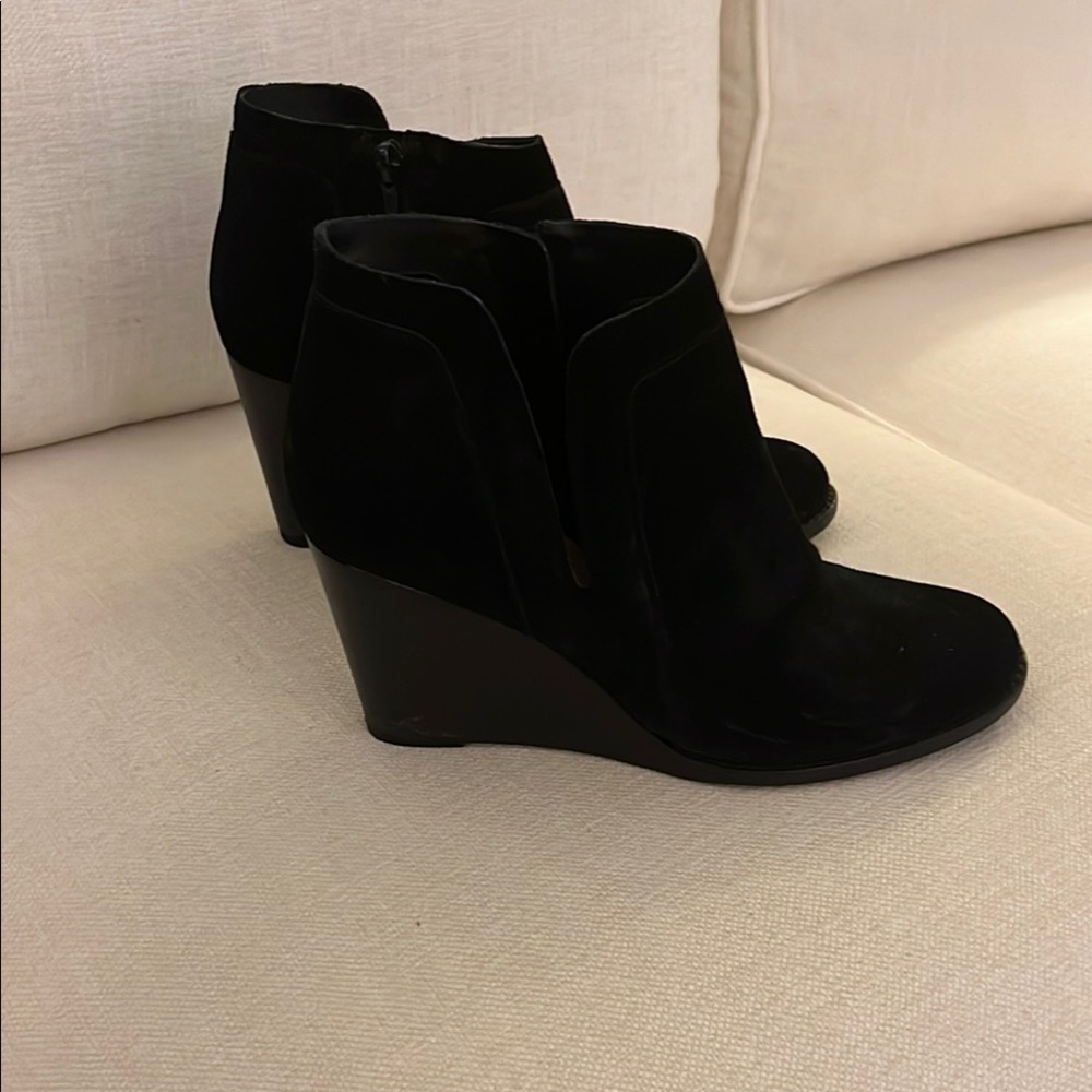 Elegant Black Wedge Ankle Boots